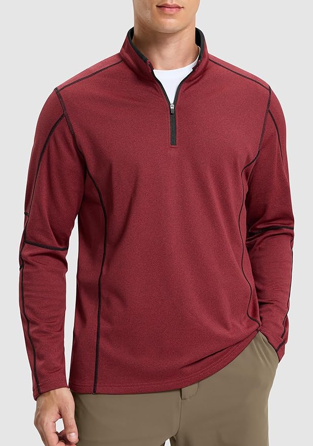 G Gradual Quarter Zip Pullover for Men Fleece Lined Sweatshirt Long Sleeve Winter Golf Shirt Mock Neck Polo Running Sweater