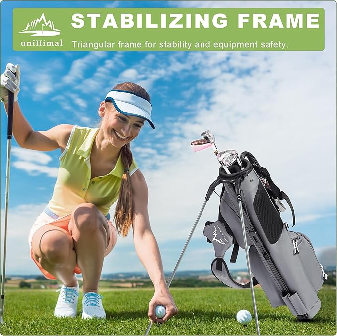 Golf Lightweight Stand Carry Bag– Easy to Carry and Durable Pitch n Putt Golf Bag for The Driving Range, Par 3 and Executive Courses，Fits Up to 5-6 Clubs