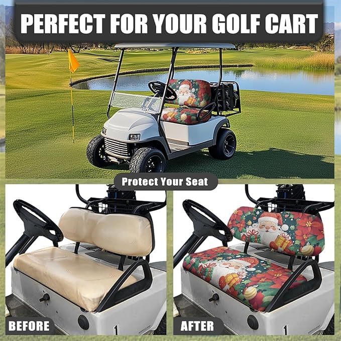Fashion Print Golf Cart Seat Covers 2 Passenger Golf Cart Backrest Cover Golf Cart Seat Towel Gift for Friends