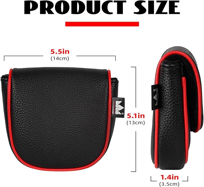 Craftsman Golf Leather Black Mallet Putter Headcover Head Cover Protector Case for LAB DF3 Center Shaft Putters Magnetic Closure