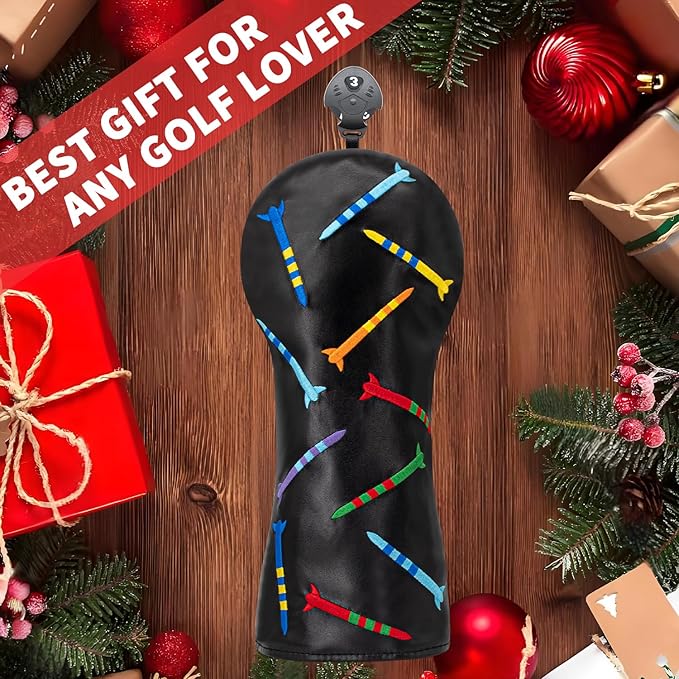 Colorful Nails Style Golf Half Mallet Putter Cover Headcover, Golf Putter Club Cover Magnetic Golf Head Covers Headcovers Club Protective Equipment