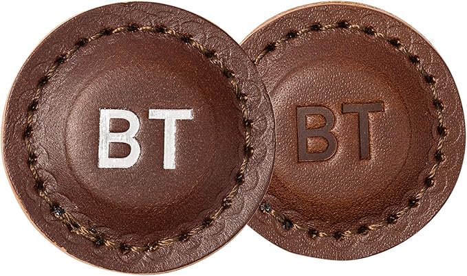 Northwind Personalized Leather Golf Ball Markers (Set of 2) – Monogrammed Full Grain Genuine Leather, Debossed & Handmade in USA – Custom Golf Accessories, Unique Premium Gifts for Men, Dad & Golfers