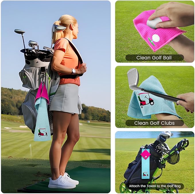 Golf Gifts for Women,Golf Lover 20 OZ Wine Tumbler Gift for Girls,Birthday Christmas Makeup Bag Towels Gifts for Friend Besties,Women Golfing Accessories