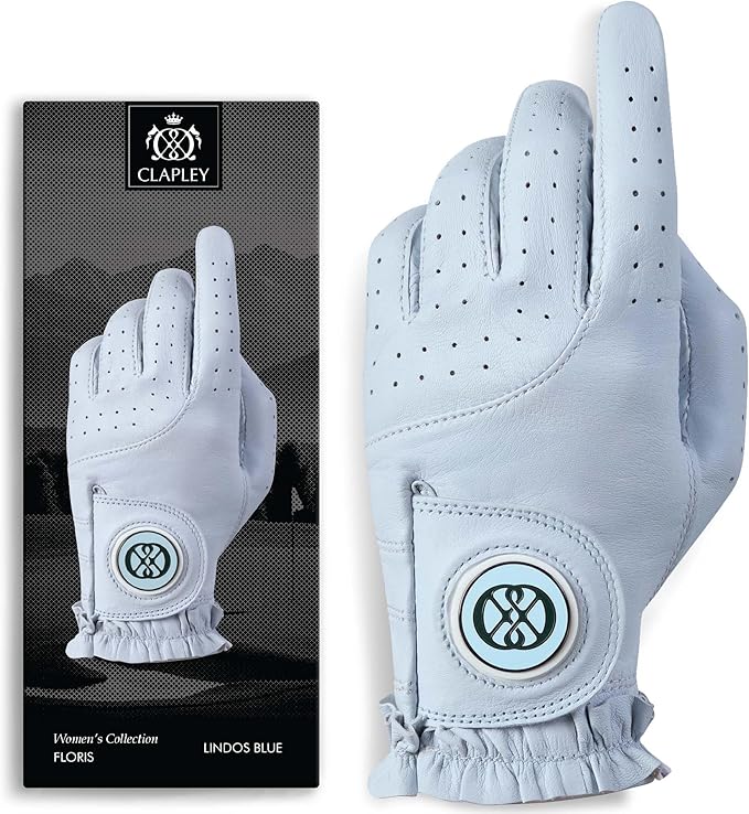 CLAPLEY Women’s Golf Glove – Premium Cabretta Leather with Magnetic Ball Marker, Breathable Design, Good Elasticity, Precious Gift for Golfers, Super Soft Feel, Left and Right Hand, Secure Fit