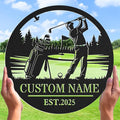 Personalized Golf Metal Wall Art, Vintage Golf Wall Decor, Custom Signs Outdoor Metal, 19th Hole Home Decor for Man Cave Garage Bar Club, Personalized Golfer Gifts for Men Dad Father