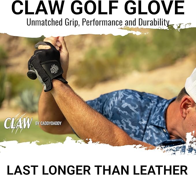 CaddyDaddy Claw Golf Gloves for Men | Flex-Mesh Design for Cool Ventilation | Lasts 3-5 Times Longer Than Leather | Silicone-Web Coating for Maximum Grip | Machine-Washable