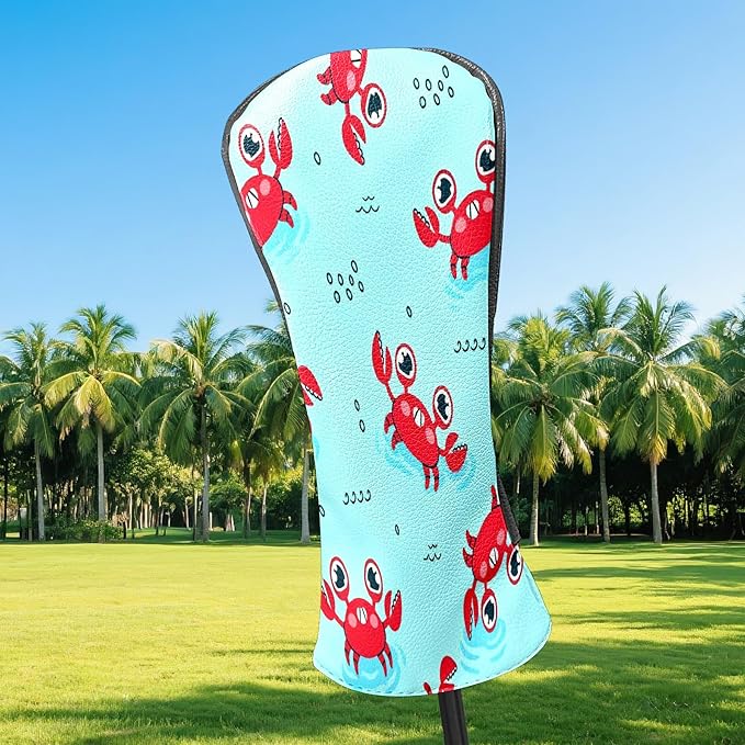 Premium Leather Golf Club Headcovers,Mango Pattern Fits Driver Hybrid Fairway 3/5 Wood,with Scratch-Resistant Lining, Gift for Men and Women
