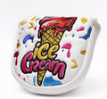 Golf Club Head Covers, Ice Cream Golf Headcovers for Drivers, Fairway Woods, Hybrids, Mallet Blade Putter Cover, Funny Golf Club Covers with Premium PU Leather and Advanced Embroidery for Most Brands