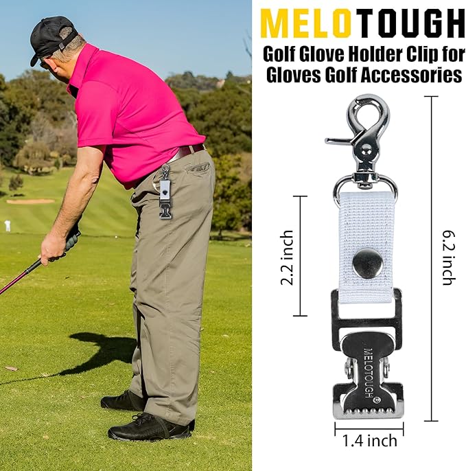 MELOTOUGH Golf Glove Clip Work Gloves Belt Clips with Alligator Clips for Work Glove Holder Construction Gloves Golf Accessories