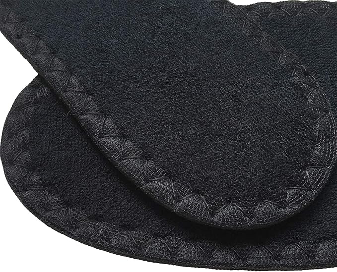 Happystep Cotton Terry Cloth Insoles, Barefoot Shoe Inserts, Sweat Absorption, Odor Control, Moisture-Wicking, Washable and Reusable, Zero Drop Shoe Insoles, 2 Pairs of Black (Men Size 11)