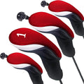 FINGER TEN Golf Club Head Covers Woods Driver Fairway Hybrid 3/4/5 Set, Headcovers Men 1 3 5 7 X Interchangeable Number Tag, Fit All Wood Clubs