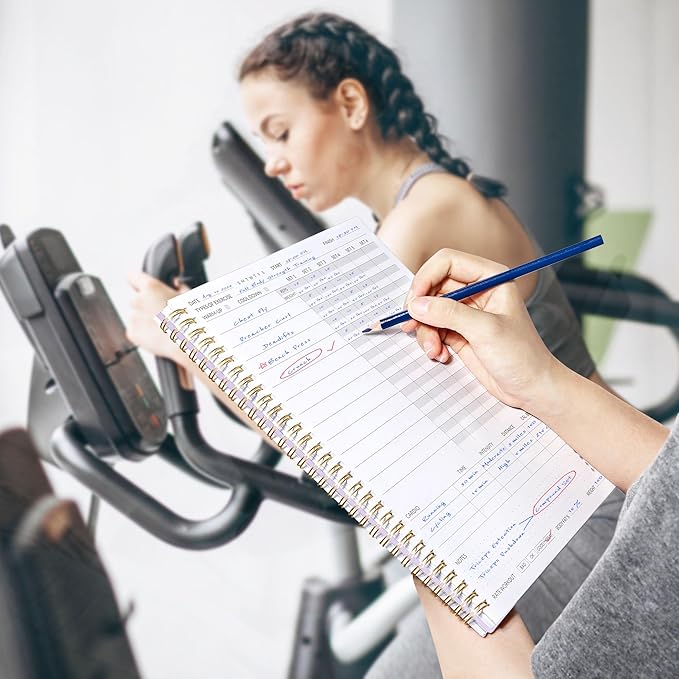 Fitness Journal Workout Planner for Women & Men, A4 (8.5" x 11") Workout Journal Log Book Planner Gift for Track Gym Essentials, Home Workouts, Track Progress, Achieve Wellness Goals, Purple