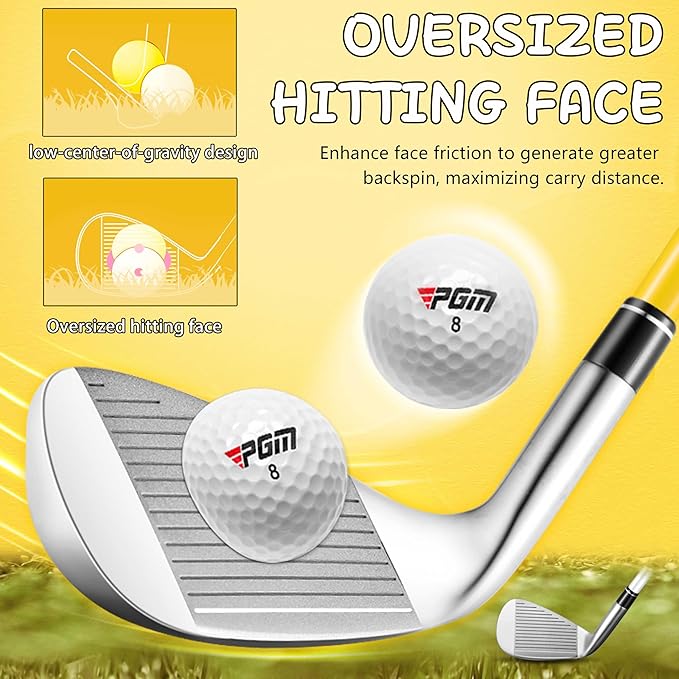 PGM Junior Golf Clubs Set - Kids Golf Clubs for Ages 3-5, 6-8, 9-12 | Right Handed - Oversized Sweet Spot 360cc Driver - Lightweight Graphite Shafts - Golf Stand Bag