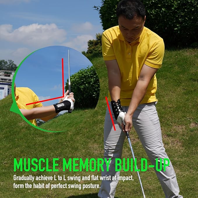 GAIARENA Golf Wrist Brace Wrist Hinge Swing Aid, Efficient Golf Swing Training Equipment to Correct Wrist Angle & Develop Muscle Memory for Beginner Golfers