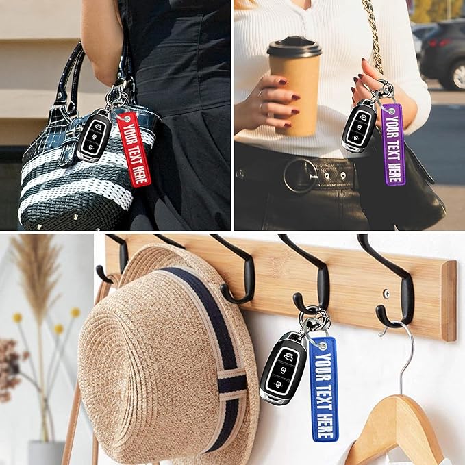 silkmilk Personalized Keychains, Customized Embroidered Key Tags, Luggage Tags, Key Ring Accessories, Gifts for Men & Women