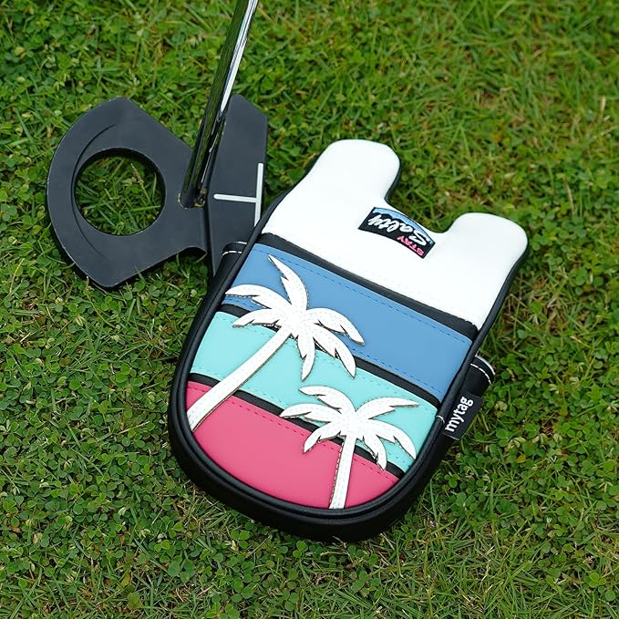 mytag Tropical Golf Headcovers, Coconut Tree Golf Head Covers for Woods and Driver, Putter Covers 3D Embroidery