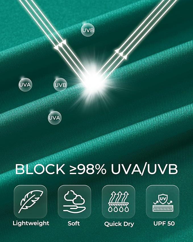 Boladeci Men's UPF 50+ Sun Shirts 1/4 Zip Long Sleeve SPF UV Protection Lightweight Quick Dry Quarter Zip Golf Shirts
