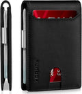 RUNBOX Money Clip Wallets for Men,Slim Leather Mens Bifold Wallet,RFID Blocking Front Pocket Wallet,Thin Credit Card Holder with Gift Box