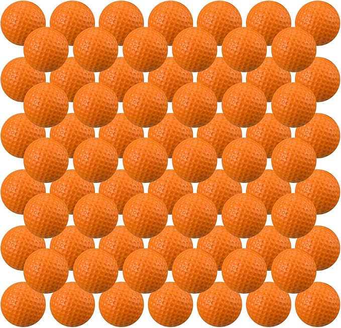 Junkin 80 Pcs Foam Golf Balls Rubber Practice Balls Realistic Feel and Flight Sport Training for Indoor or Outdoor Backyard Golf Training