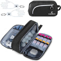 Golf Glove Holder Case with 2 Glove Shaper, Protective Golf Ball Bag Accessory Storage Organizer for Tees Balls Markers, Golf Gifts for Men Women, Black