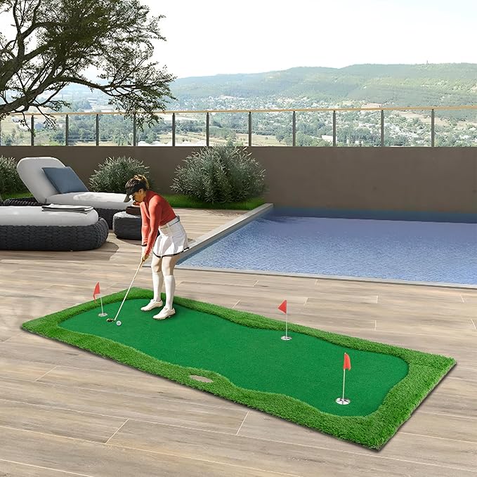 Golf Putting Green, Large Professional Golfing Training Mat, Practice Putting Green Mat for Indoor Outdoor