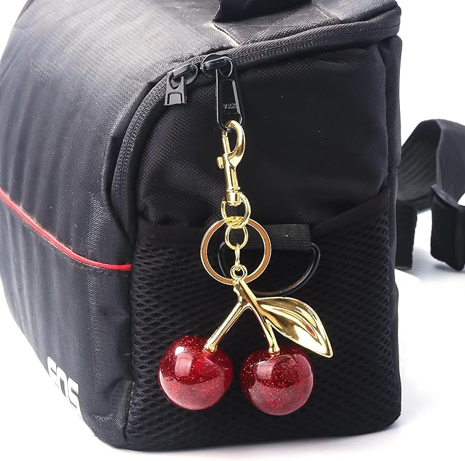 Fruit Bag Charm Purse Charms Keychain Strawberry Cherry Accessories Keychain For Women Birthday Valentine Day Gifts