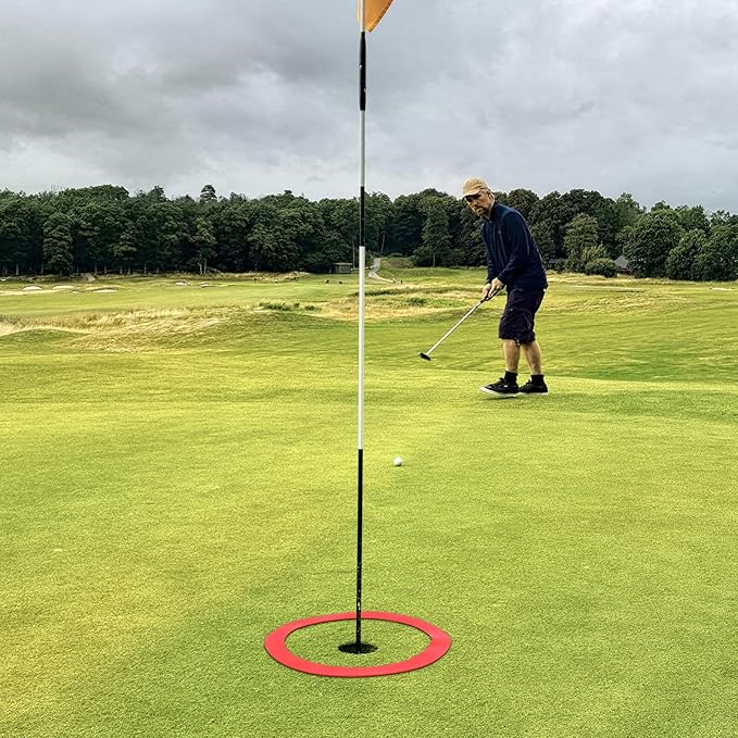 Happyyami Golf Target Circles Putting Trainer Golf Putting Aid Golf Chipping Practice and Putting Practice Red