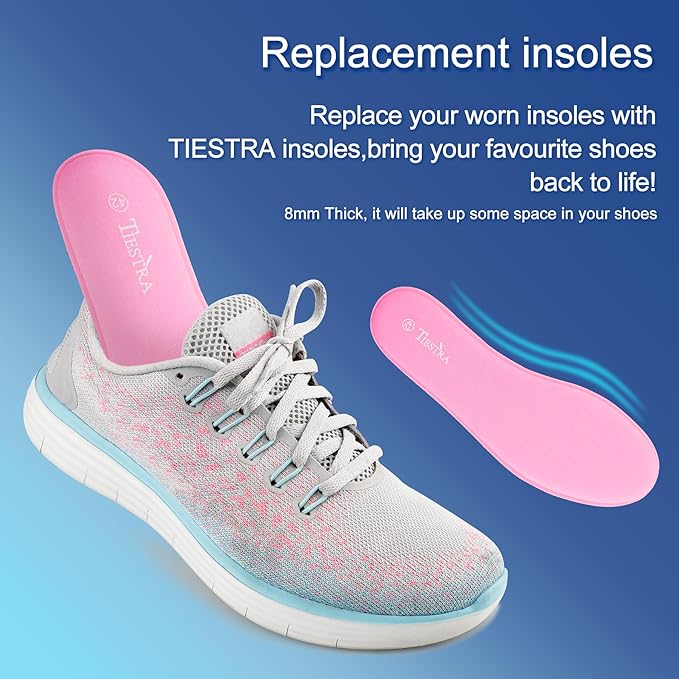 2 Pair -Shoe Inserts for Womens Memory Foam Insoles,Replacement Insoles for Work Boots Running Shoes, Cushion Shock Absorbing for Foot Pain Relief, Comfort Breathable Inner Soles Pink 40EU,US9