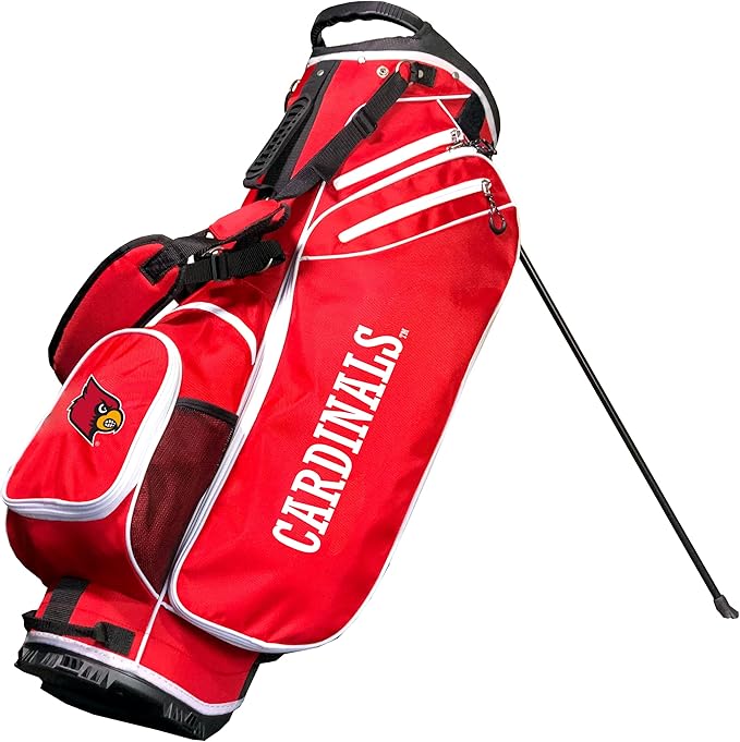 Team Golf NCAA Birdie Stand Golf Bag, Lightweight, 14-Way Club Divider, Spring Action Stand, Insulated Cooler Pocket, Hook-and-Loop Fastener Glove and Umbrella Holder & Padded Handles