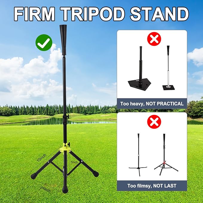 Baseball and Softball Training Betting Tee, Batting Tee, Adjustable Height from 26 to 39 inches, Tee for Youth and Adults, Hitting Training Exercises,with Carrying Bag