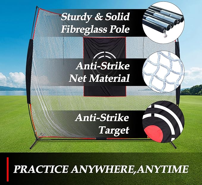 Golf Practice Net Backyard: Durable Swing Training Target – Indoor Outdoor Garage Home Use – Portable for Adults & Men Golfer Beginners
