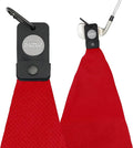 Magnetic Golf Towels for Golf Bags with Clip & Ultra Strong Magnet - Waffle Weave Microfiber Towel for Secure Hold on Bags & Carts - Ideal Club Cleaner & Accessories - Red