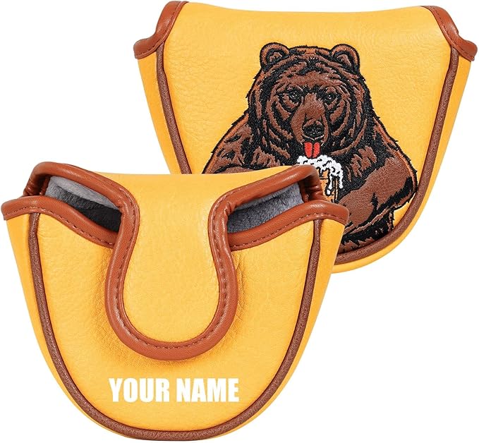 Golf Club Head Cover Golf Head Cover Driver Headcover Fairway Wood Headcover Hybrid Club Head Cover Golf Blade Mallet Putter Cover Beer Bear