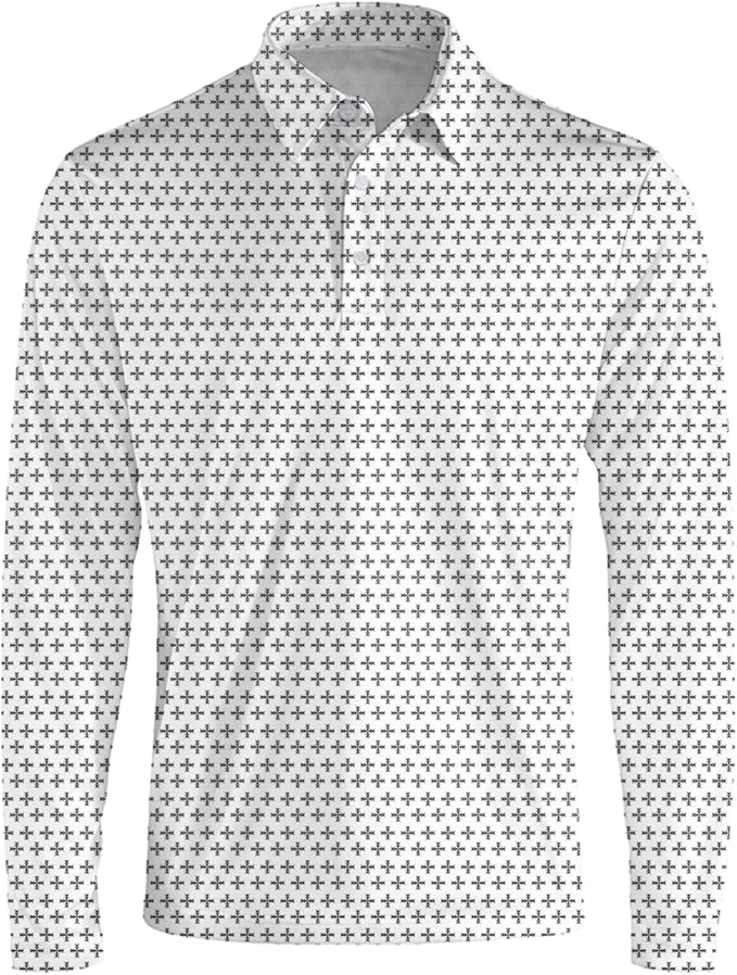 Men's Long Sleeve Golf Shirt Quick Dry 3 Button Work Fishing Outdoor Casual Collar Shirt