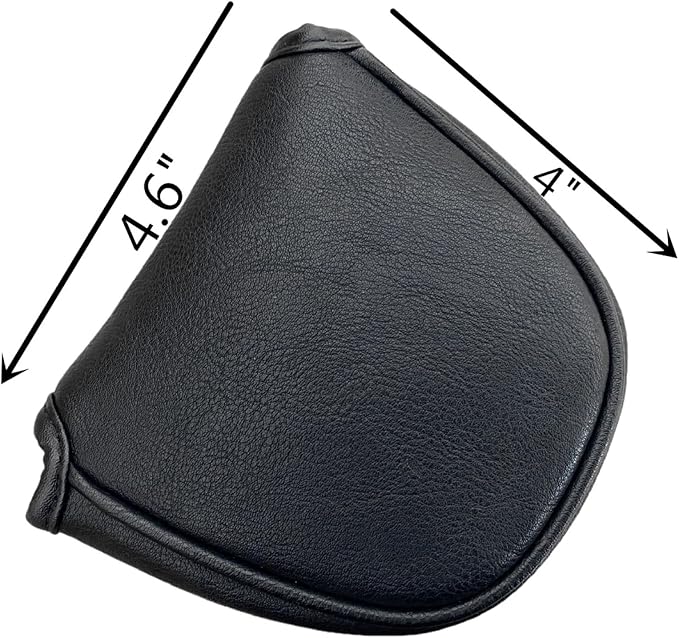 Blank Golf Mallet Putter Cover - Black or White Head Cover with Magnetic Closure