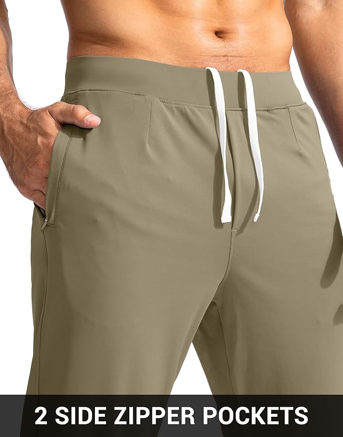 G Gradual Men's Golf Joggers Pants with Zipper Pockets Stretch Sweatpants Slim Fit Track Pants Joggers for Men Work Running