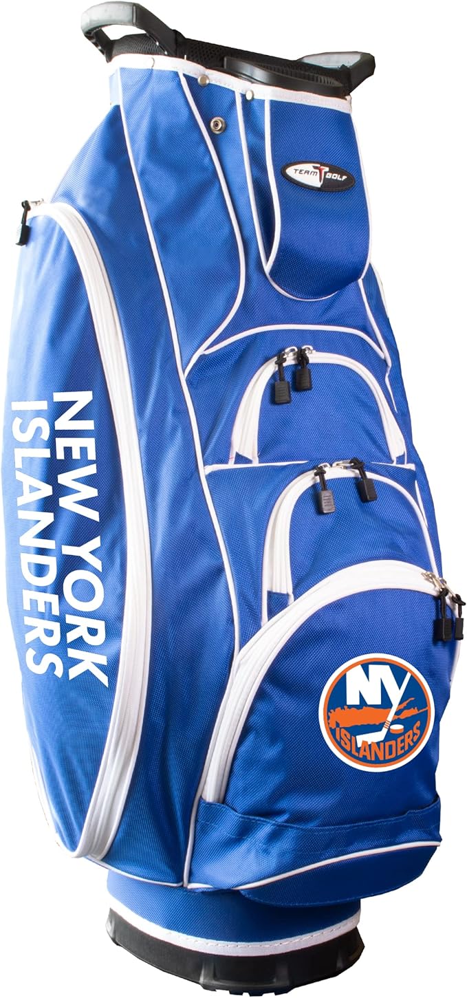 Team Golf NHL New York Islanders Albatross Golf Bag Lightweight, 10-Way Club Divider, Spring Action Stand, Insulated Cooler Pocket, Velcro Glove and Umbrella Holder & Lift Assist Handles
