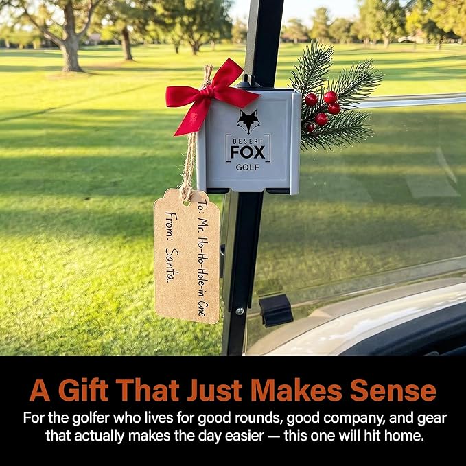 DESERT FOX GOLF Phone Caddy – Adjustable Golf Cart Phone Holder with Secure Strap for Hands-Free GPS & Golf Apps – Universal Fit