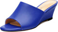 Wedge Sandals for Women Open Toe Wedge Heels Womens Matte High Heel Sandal Round Toe Heeled Wedge Sandals Slip on Casual shoes 2 inch