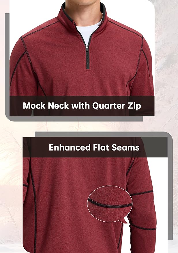 G Gradual Quarter Zip Pullover for Men Fleece Lined Sweatshirt Long Sleeve Winter Golf Shirt Mock Neck Polo Running Sweater