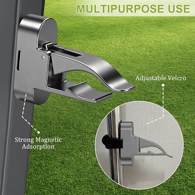 Magnetic Golf Cart Holder, Holder for Golf Cart, Fits 30-70 Ring, Available in Black, Gold, Blue, Silver - Durable Clip Golf Cart Holder