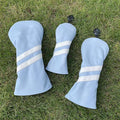 3pcs Golf Wood Head Covers Headcovers Set includes Driver Headcover fits up to 460cc Drivers, Rotatable Golf Fairway Wood Headcover and Hybrid Head Cover