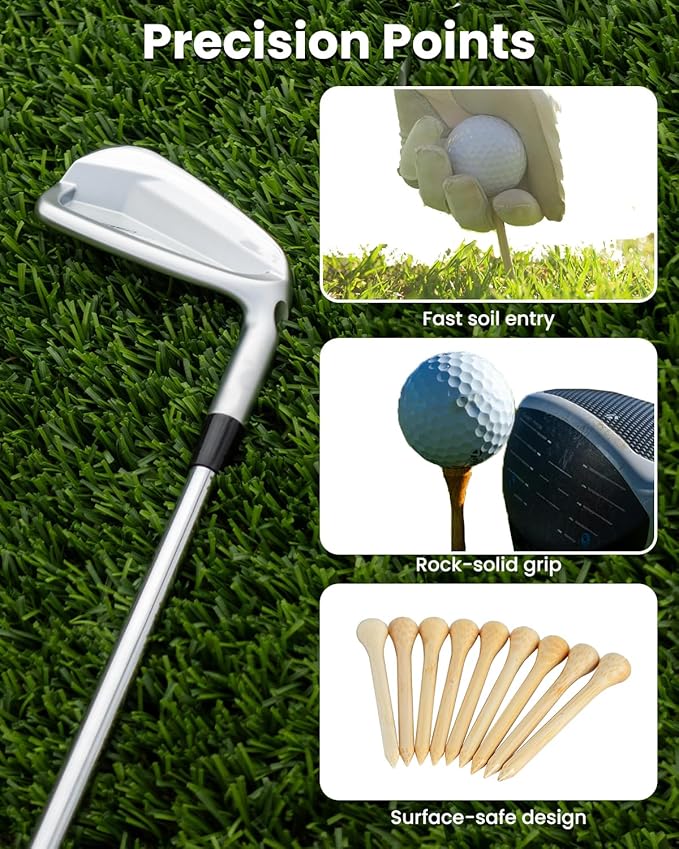 Bamboo Golf Tees 1000 PCS, 2-3/4 inch(70mm) & 3-1/4 inch (83mm) Length, Stronger Than Wood Tees