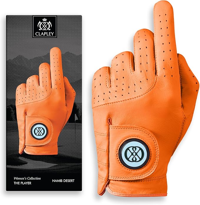 CLAPLEY Women’s Golf Glove – Premium Cabretta Leather with Magnetic Ball Marker, Breathable Design, Good Elasticity, Precious Gift for Golfers, Super Soft Feel, Left and Right Hand, Secure Fit