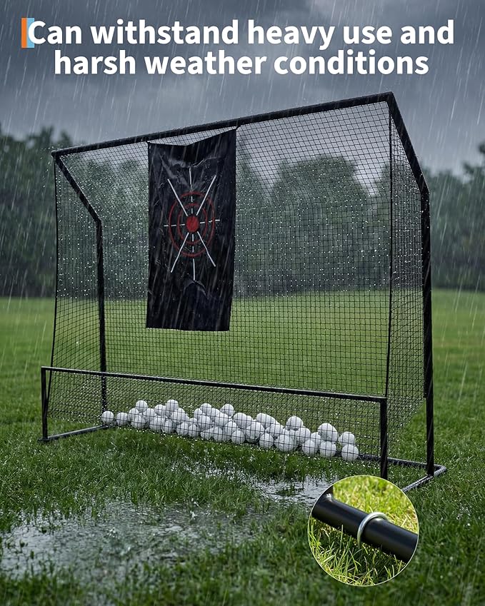 Golf Hitting Nets 10x7.5FT for Driving Real Balls, Indoor & Outdoor Golf Practice Chipping Nets Heavy Duty Swing Training Netting with Targets Cloth and Carrying Bag, for Backyard Home Garage
