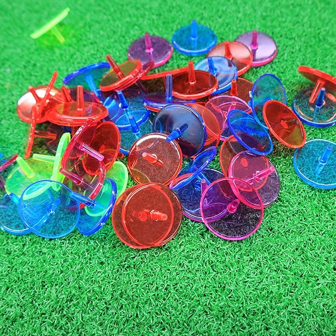 Golf Ball Markers Bulk 50/100/150 Pcs Position Marker Multicolor Transparent Plastic 25mm Flat Round Golf Mark Accessories