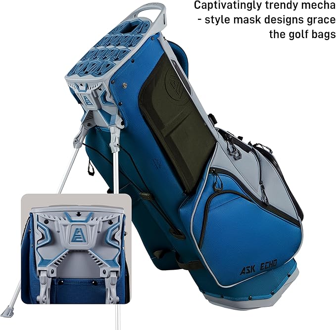 ASK ECHO ST-Lock Mecha 14 Way Dividers Quiet Hybrid Stand Bag for Men & Women
