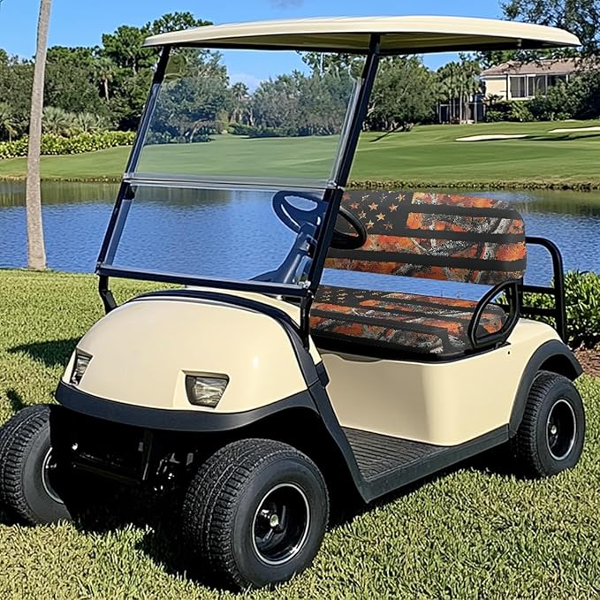 Fashion Print Golf Cart Seat Covers 2 Passenger Golf Cart Backrest Cover Golf Cart Seat Towel Gift for Friends