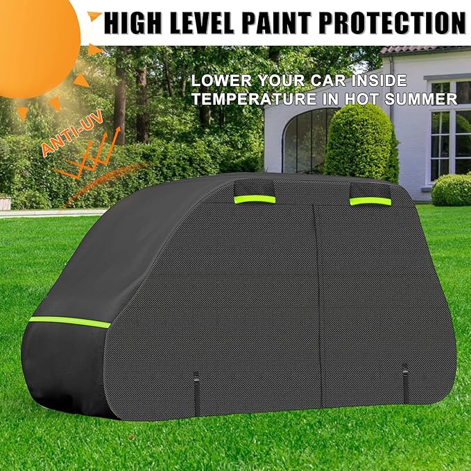 SAPUBK Golf Cart Cover Golf Cart Accessories with Side Door Ziper Compatible with Club Car/EZ-GO/Yamaha for Rain UV Dust Protection All Weather