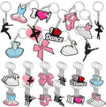 Batiyeer 36 Pack Dance Keychains Bulk Party Favors Sports Ball Key Chains Funny Keyring Gifts for Women Men Birthday Supplies